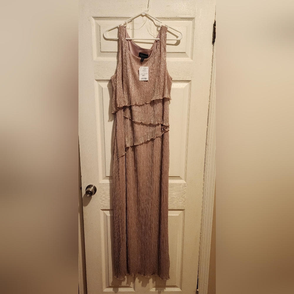 Connected Apparel Layered Pink Maxi Dress